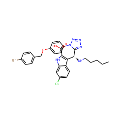 CCCCCN[C@H](c1c(C(=O)O)[nH]c2cc(Cl)ccc12)c1nnnn1-c1ccc(OCc2ccc(Br)cc2)cc1 ZINC001772604280
