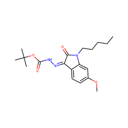 CCCCCN1C(=O)/C(=N\NC(=O)OC(C)(C)C)c2ccc(OC)cc21 ZINC000040975566