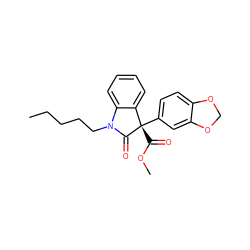 CCCCCN1C(=O)[C@@](C(=O)OC)(c2ccc3c(c2)OCO3)c2ccccc21 ZINC000071333549