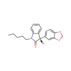 CCCCCN1C(=O)[C@@](O)(c2ccc3c(c2)OCO3)c2ccccc21 ZINC000071341212