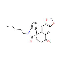 CCCCCN1C(=O)[C@@]2(CCC(=O)c3cc4c(cc32)OCO4)c2ccccc21 ZINC000071334042