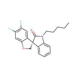 CCCCCN1C(=O)[C@@]2(COc3cc(F)c(F)cc32)c2ccccc21 ZINC000103190997