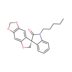 CCCCCN1C(=O)[C@@]2(COc3cc4c(cc32)OCO4)c2ccccc21 ZINC000068268001