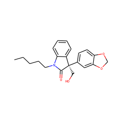 CCCCCN1C(=O)[C@](CO)(c2ccc3c(c2)OCO3)c2ccccc21 ZINC000071335449