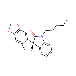CCCCCN1C(=O)[C@]2(OCc3cc4c(cc32)OCO4)c2ccccc21 ZINC000071334145