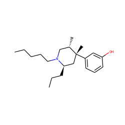 CCCCCN1C[C@H](C)[C@](C)(c2cccc(O)c2)C[C@H]1CCC ZINC000028568017