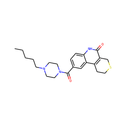 CCCCCN1CCN(C(=O)c2ccc3[nH]c(=O)c4c(c3c2)CCSC4)CC1 ZINC000103173558