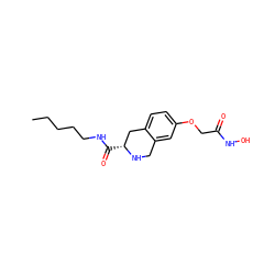 CCCCCNC(=O)[C@@H]1Cc2ccc(OCC(=O)NO)cc2CN1 ZINC000045393377