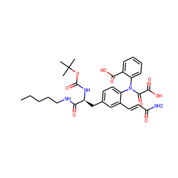 CCCCCNC(=O)[C@H](Cc1ccc(N(C(=O)C(=O)O)c2ccccc2C(=O)O)c(/C=C/C(N)=O)c1)NC(=O)OC(C)(C)C ZINC000042804089