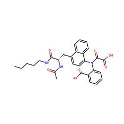 CCCCCNC(=O)[C@H](Cc1ccc(N(C(=O)C(=O)O)c2ccccc2C(=O)O)c2ccccc12)NC(C)=O ZINC000014880083