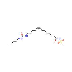 CCCCCNC(=O)NCCCC/C=C\CCCCCCC(=O)NS(C)(=O)=O ZINC000203750872