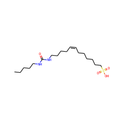 CCCCCNC(=O)NCCCC/C=C\CCCCCCS(=O)(=O)O ZINC000148883603