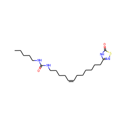 CCCCCNC(=O)NCCCC/C=C\CCCCCCc1nsc(=O)[nH]1 ZINC000148884097