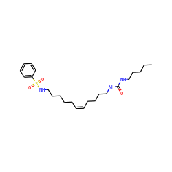 CCCCCNC(=O)NCCCC/C=C\CCCCCNS(=O)(=O)c1ccccc1 ZINC000203755343