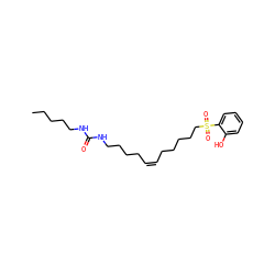 CCCCCNC(=O)NCCCC/C=C\CCCCCS(=O)(=O)c1ccccc1O ZINC000203753255