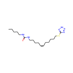 CCCCCNC(=O)NCCCC/C=C\CCCCCSc1nn[nH]n1 ZINC000203753240
