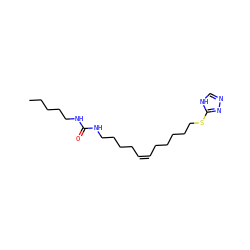 CCCCCNC(=O)NCCCC/C=C\CCCCCSc1nnc[nH]1 ZINC000148880805