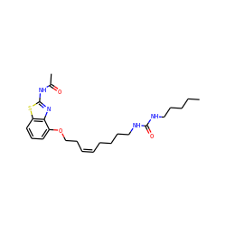 CCCCCNC(=O)NCCCC/C=C\CCOc1cccc2sc(NC(C)=O)nc12 ZINC000203760217