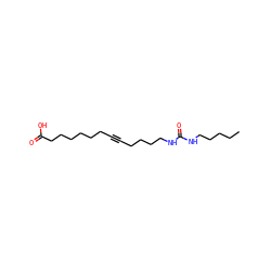 CCCCCNC(=O)NCCCCC#CCCCCCCC(=O)O ZINC000043059198