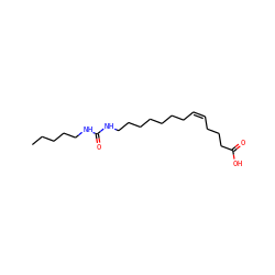 CCCCCNC(=O)NCCCCCCC/C=C\CCCC(=O)O ZINC000042921050