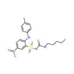 CCCCCNC(=O)NS(=O)(=O)c1cc([N+](=O)[O-])ccc1Nc1ccc(C)cc1 ZINC000006716823