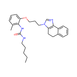 CCCCCNC(=O)Nc1c(C)cccc1OCCCn1cnc2c1CCc1ccccc1-2 ZINC000013827812
