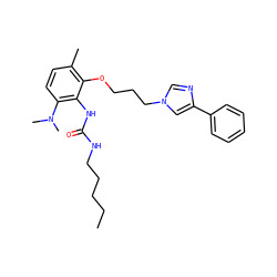 CCCCCNC(=O)Nc1c(N(C)C)ccc(C)c1OCCCn1cnc(-c2ccccc2)c1 ZINC000013827609