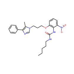 CCCCCNC(=O)Nc1c(OCCCn2cnc(-c3ccccc3)c2C)cccc1[N+](=O)[O-] ZINC000013827636