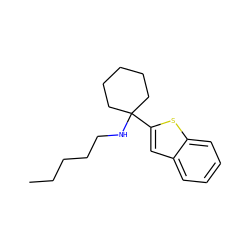 CCCCCNC1(c2cc3ccccc3s2)CCCCC1 ZINC000013732122