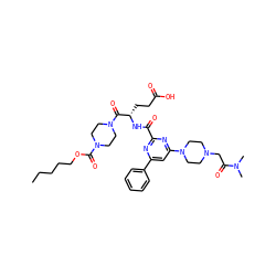 CCCCCOC(=O)N1CCN(C(=O)[C@H](CCC(=O)O)NC(=O)c2nc(-c3ccccc3)cc(N3CCN(CC(=O)N(C)C)CC3)n2)CC1 ZINC000049680235