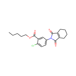 CCCCCOC(=O)c1cc(N2C(=O)C3=C(CCCC3)C2=O)ccc1Cl ZINC000103293264
