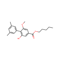 CCCCCOC(=O)c1cc(O)c(-c2cc(C)cc(C)c2)c(OC)c1 ZINC000028706786