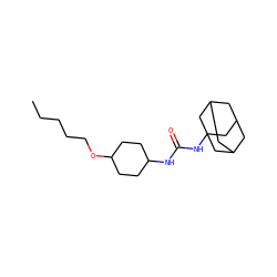 CCCCCOC1CCC(NC(=O)NC23CC4CC(CC(C4)C2)C3)CC1 ZINC000028712056