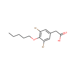 CCCCCOc1c(Br)cc(CC(=O)O)cc1Br ZINC000013643198