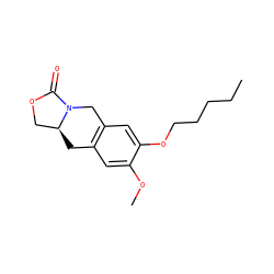 CCCCCOc1cc2c(cc1OC)C[C@H]1COC(=O)N1C2 ZINC001772598577