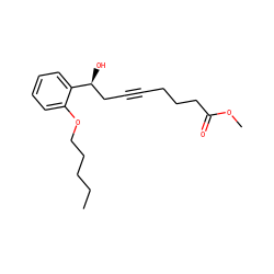 CCCCCOc1ccccc1[C@@H](O)CC#CCCCC(=O)OC ZINC000028526494