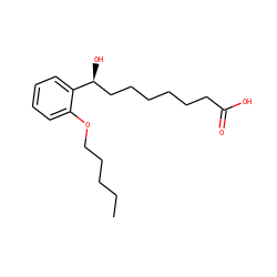 CCCCCOc1ccccc1[C@@H](O)CCCCCCC(=O)O ZINC000028526150