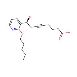CCCCCOc1ncccc1[C@@H](O)CC#CCCCC(=O)O ZINC000028528926
