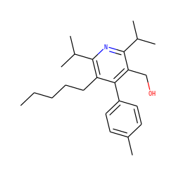 CCCCCc1c(C(C)C)nc(C(C)C)c(CO)c1-c1ccc(C)cc1 ZINC000013441088
