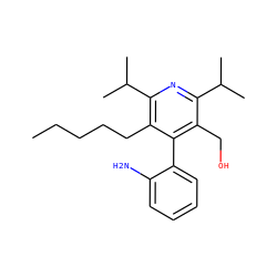 CCCCCc1c(C(C)C)nc(C(C)C)c(CO)c1-c1ccccc1N ZINC000013441094