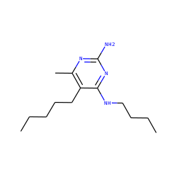 CCCCCc1c(C)nc(N)nc1NCCCC ZINC001772654916
