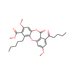 CCCCCc1c2c(cc(OC)c1C(=O)OC)OC(=O)c1c(cc(OC)cc1C(=O)CCCC)O2 ZINC000043120077