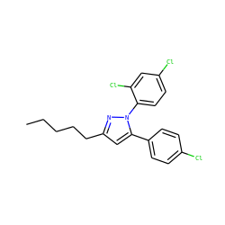 CCCCCc1cc(-c2ccc(Cl)cc2)n(-c2ccc(Cl)cc2Cl)n1 ZINC000095601853