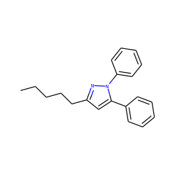 CCCCCc1cc(-c2ccccc2)n(-c2ccccc2)n1 ZINC000095602464