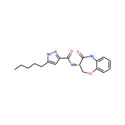 CCCCCc1cc(C(=O)N[C@H]2COc3ccccc3NC2=O)n[nH]1 ZINC000653719906