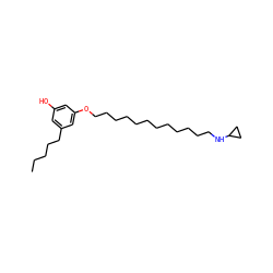 CCCCCc1cc(O)cc(OCCCCCCCCCCCCNC2CC2)c1 ZINC000299827866