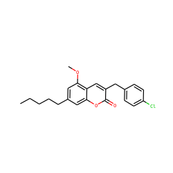 CCCCCc1cc(OC)c2cc(Cc3ccc(Cl)cc3)c(=O)oc2c1 ZINC000096270884
