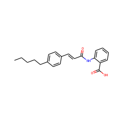 CCCCCc1ccc(/C=C/C(=O)Nc2ccccc2C(=O)O)cc1 ZINC000002558643