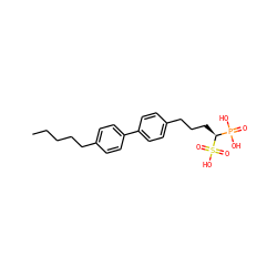 CCCCCc1ccc(-c2ccc(CCC[C@@H](P(=O)(O)O)S(=O)(=O)O)cc2)cc1 ZINC000013746380