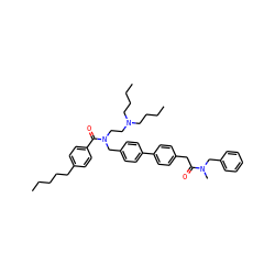 CCCCCc1ccc(C(=O)N(CCN(CCCC)CCCC)Cc2ccc(-c3ccc(CC(=O)N(C)Cc4ccccc4)cc3)cc2)cc1 ZINC000034802886
